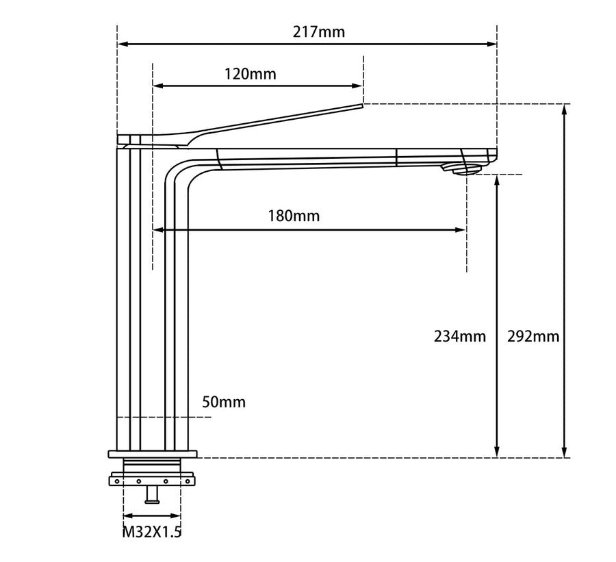 RUSHY Chrome Tall Basin Mixer
