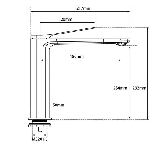 RUSHY Brushed Gun Metal Tall Basin Mixer