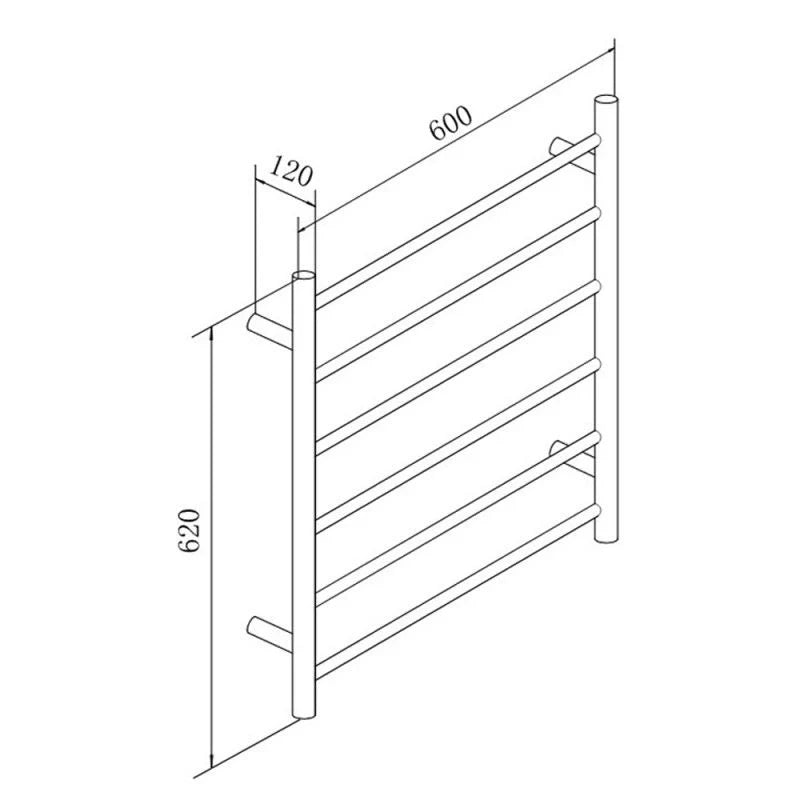 Round Electric Heated Towel Rack 6 Bars
