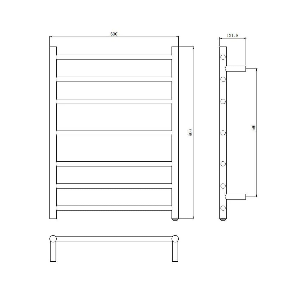 Round Electric Heated Towel Rack 7 Bars