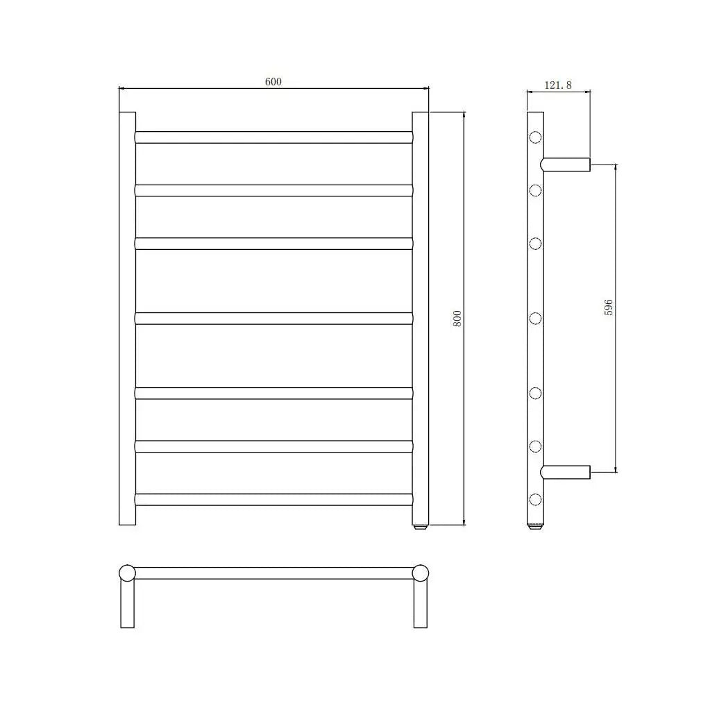 Round Electric Heated Towel Rack 7 Bars