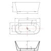ROYAL 1500mm Back to Wall Freestanding Bath Tub Bathtub