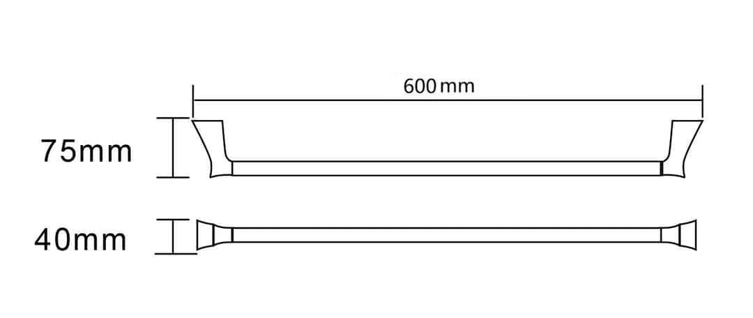 EXON 60cm Single Towel Rail