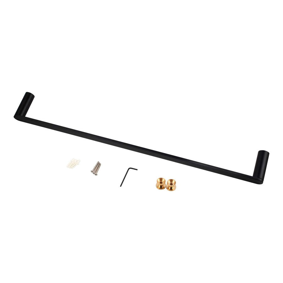 RUSHY Matte Black Single Towel Rail - 600mm , 800mm