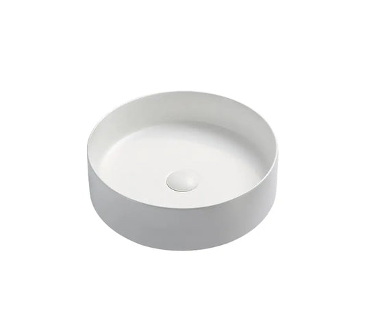 BA680 — Round Above Counter Basin - in 4 finishes: Gloss white, Matte White, Matte Black , Calacatta Design