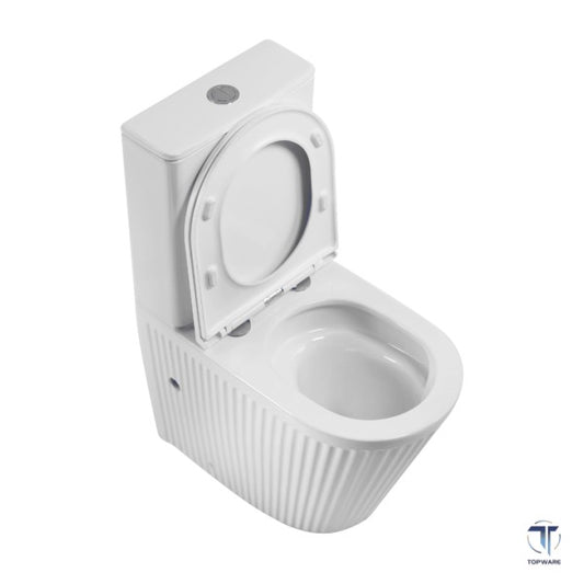 LUXE Fluted Rimless & Tornado Short Projection Toilet Suite Toilet Suite