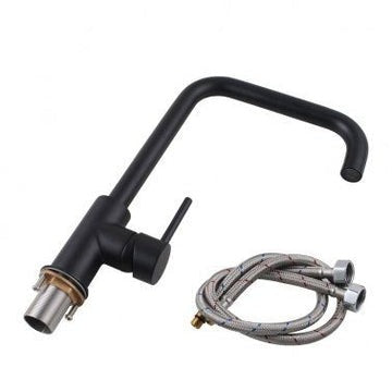 Electroplated Brass Matte Black Swivel Spout Kitchen Mixer Tap  Kitchen Mixer