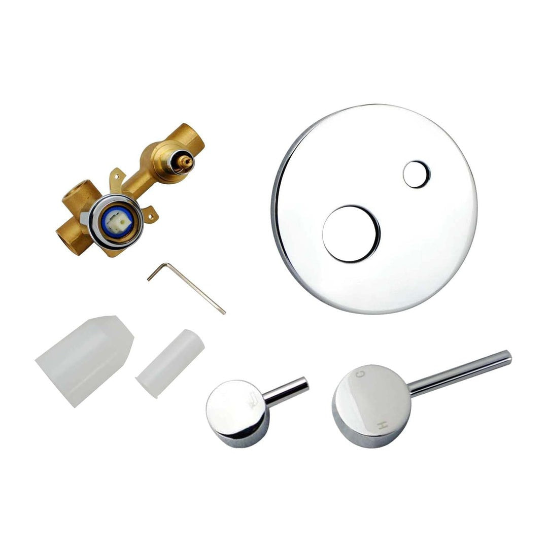 LUCID PIN Round Chrome Shower/Bath Mixer Diverter (In 5 color)