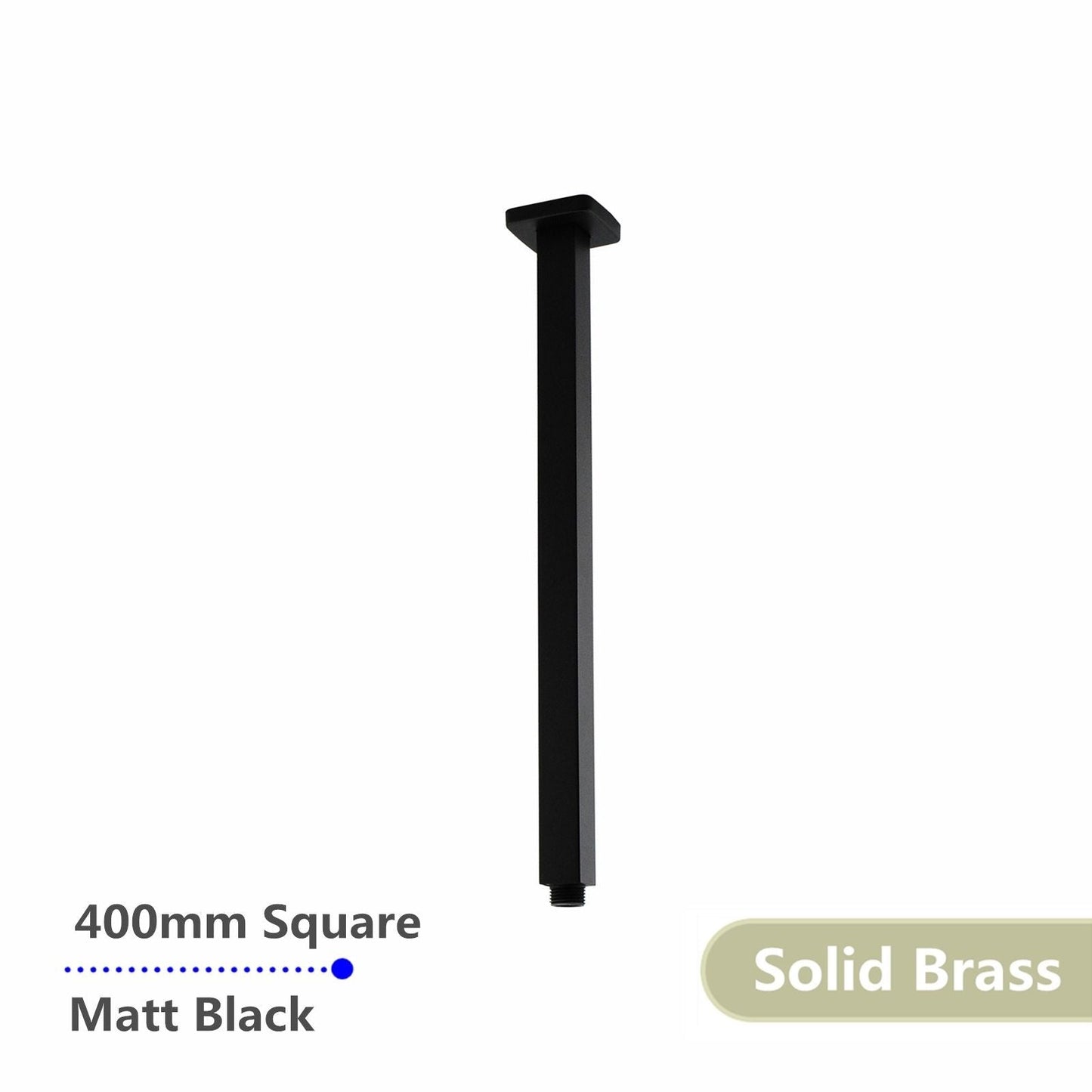 Square Black Ceiling Shower Arm 400mm Shower Arm