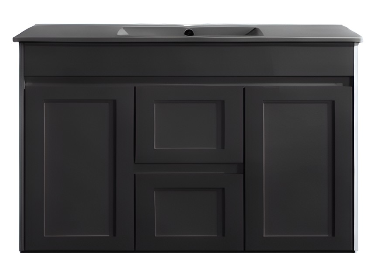 Luna Wall Hung Vanity - Matte Black