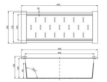 Square Colander For Kitchen Sink 450mm Kitchen