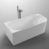 BENITA 1700mm Fluted Left Hand Corner Bath Tub in Gloss White Bathtub