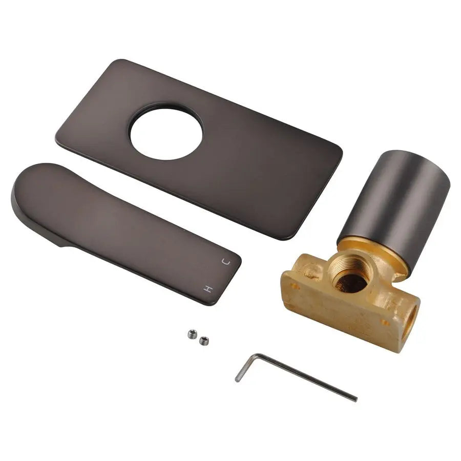 RUSHY Square Brushed Gun Metal Grey Built-in Shower Wall Mixer