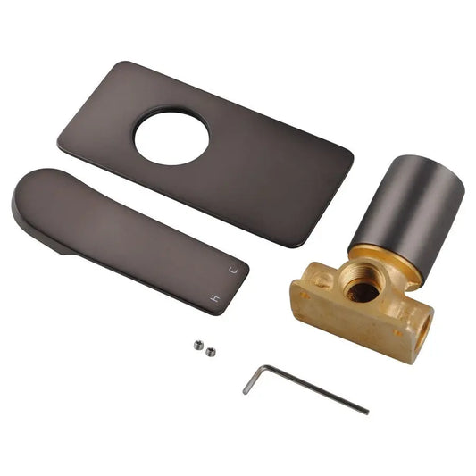 RUSHY Square Brushed Gun Metal Grey Built-in Shower Wall Mixer