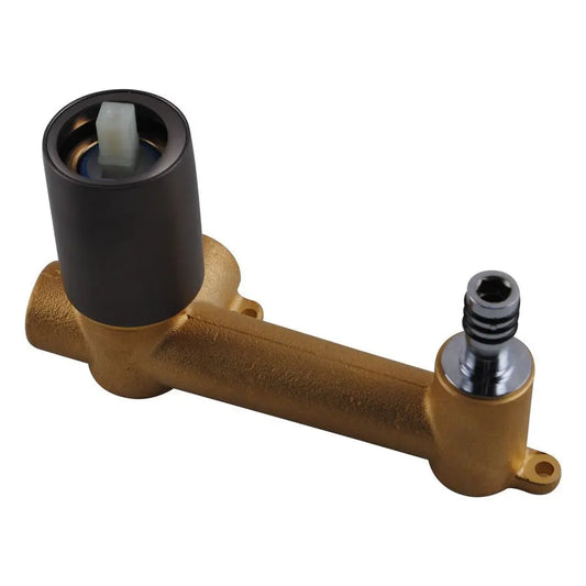 RUSHY Square Brushed Gun Metal Wall Mixer with Spout