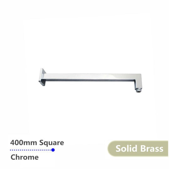 Square Chrome Brass Wall Mounted Shower Arm 400mm Shower Arm