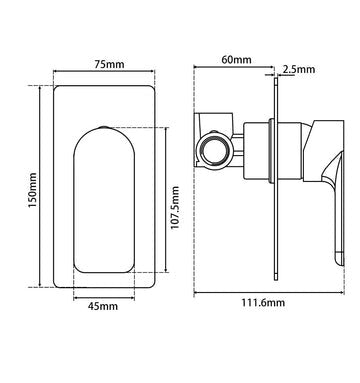 VOG Series Solid Brass Gummetal Shower/Bath Wall Mixer  SHOWER/BATH MIXER