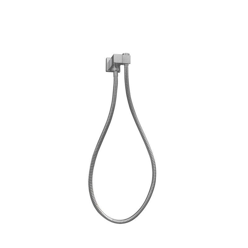 Square Chrome Shower Holder Wall Connector & Hose Only - in 4 Color Finishes