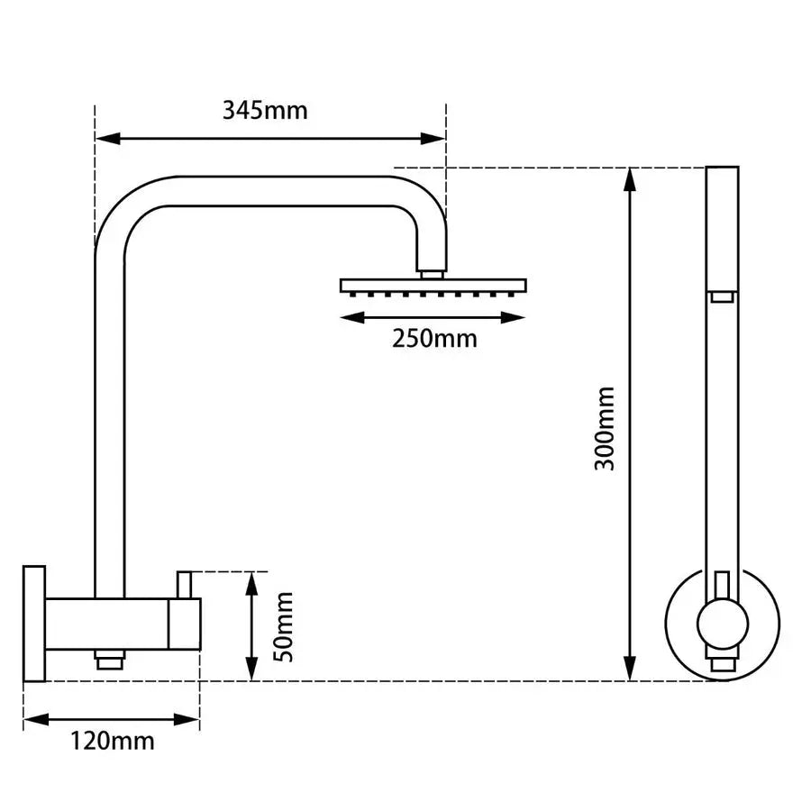 10'' Round Chrome Shower Station Top Water Inlet - in Chrome and Matte Black