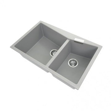 CARYSIL Double Bowl Granite Kitchen Sink Top/Flush Mount