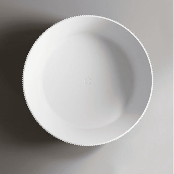 Arcadia 1500mm Round Fluted Freestanding Gloss White Bathtub Bathtub