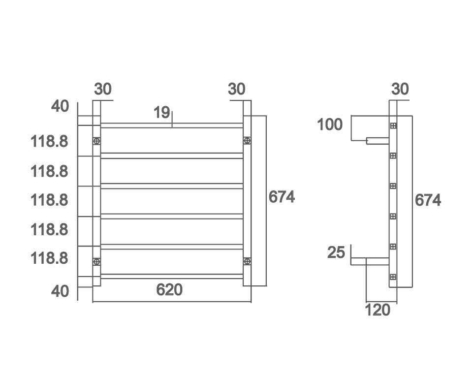 QUBI Non Heated Towel Ladder Accessories