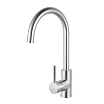 Round Brushed Nickel Kitchen Sink Mixer Tap  Kitchen Mixer