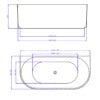 NOVEL 1500mm Fluted Back to Wall Bathtub in Gloss White Bathtub