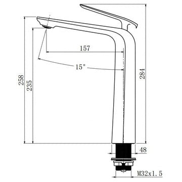Norico Esperia Tall Basin Mixer Bathroom Basin Mixer