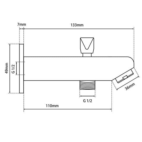 BLAZE Bathtub/Basin Wall Spout With Diverter