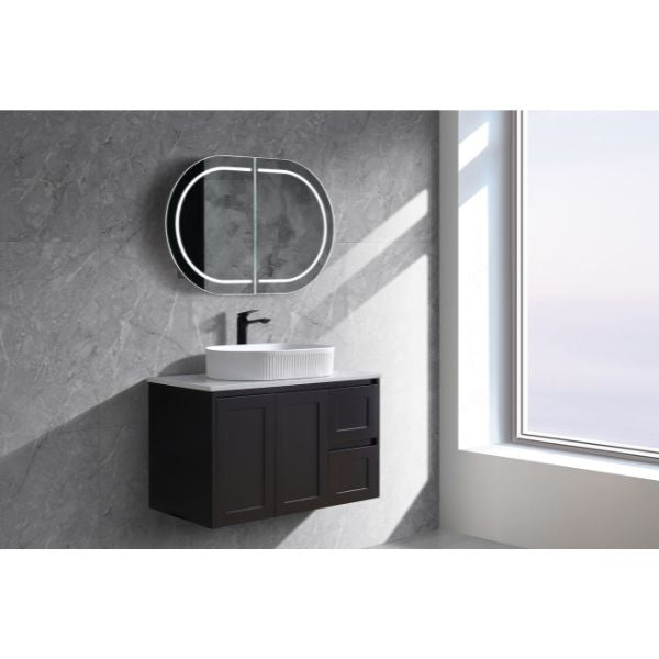 Luna Wall Hung Vanity - Matte Black  vanity