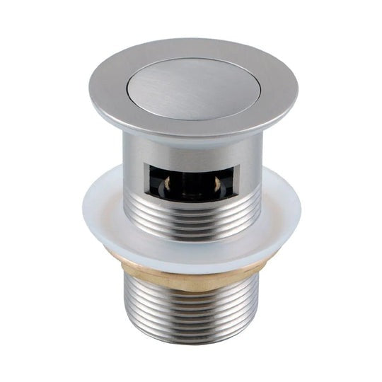 Solid Brass Brushed Nickel Basin Pop Up Waste with Overflow