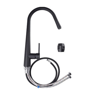 Round Black Pull Out Kitchen Sink Mixer Tap  Kitchen Mixer
