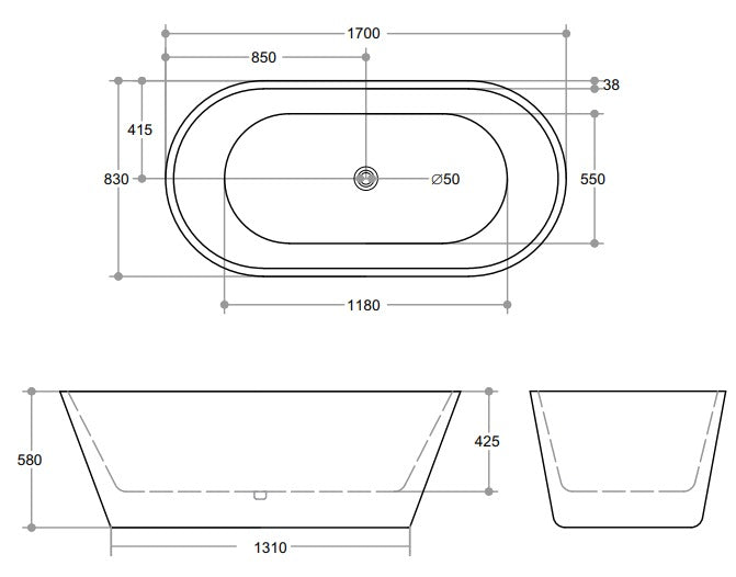 OVIA Freestanding Bathtub