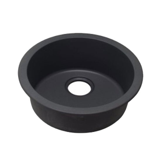 Black Granite Quartz Stone Kitchen/Laundry Sink Round Single Bowl Top/Under Mount