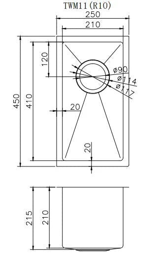 Handmade Top/Undermount Single Bowl Kitchen Sink