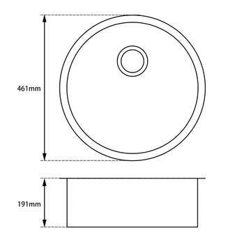Black Granite Quartz Stone Kitchen/Laundry Sink Round Single Bowl Top/Under Mount Kitchen Sink