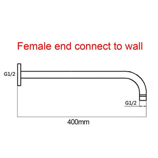 Round Brushed Brass Stainless Steel Wall Mounted Shower Arm 400mm  Shower Arm