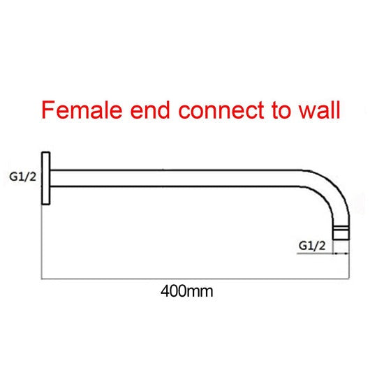Round Gun Metal Grey Stainless Steel Wall Mounted Shower Arm 400mm