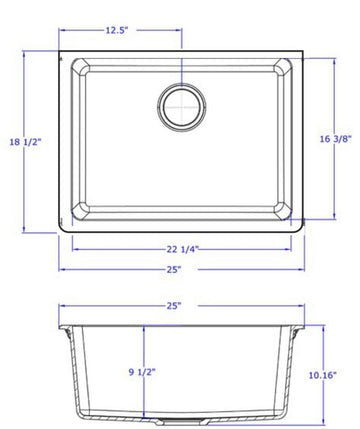 White Granite Quartz Stone Undermount Kitchen Sink Single Bowl Kitchen Sink