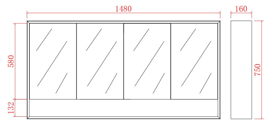 PETRA Mirror Cabinet- 5 Sizes Available