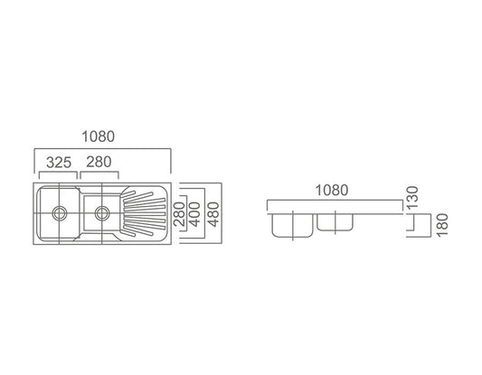 DANTE 1 & 3/4 Sink with Tap Hole and Drainer Kitchen Sink