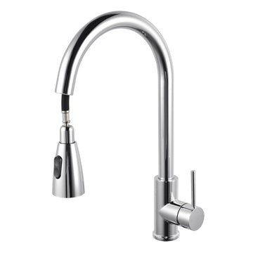 Round Chrome Pull Out Shower Kitchen Sink Mixer Tap  Kitchen Mixer