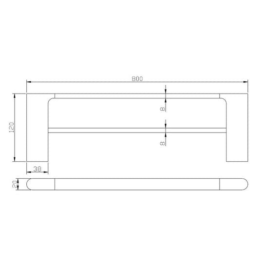 VOG Series Double Towel Rail 800mm