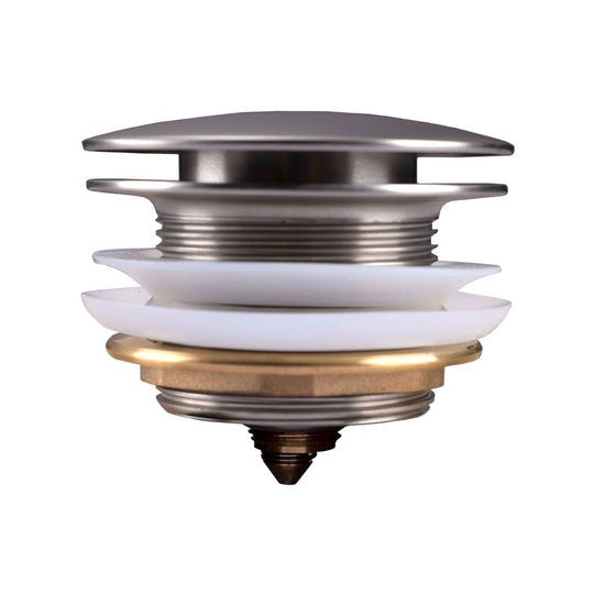 Brushed Nickel Solid Brass Bathtub Mushroom Pop Up Waste Drain NO Overflow Waste