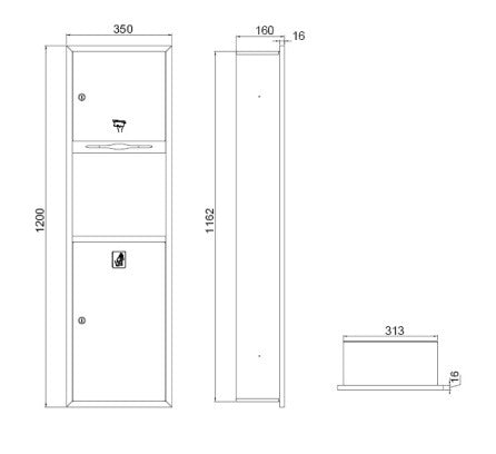 MOBI Paper Towel Dispenser with Waste Receptacle Towel Dispenser
