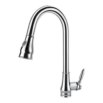 Round Chrome Vintage Pull Out Kitchen Sink Mixer Tap  Kitchen Mixer