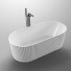 UNIQUE 1500 Fluted Free Standing Bathtub White Bathtub