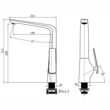Norico Esperia Kitchen Mixer Bathroom Basin Mixer
