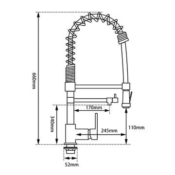 Spring Chrome Double Spout Kitchen Sink Mixer Tap